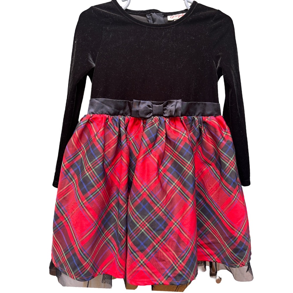 Cat & Jack Velveteen Plaid Party Dress 3T (3 for $12 item)